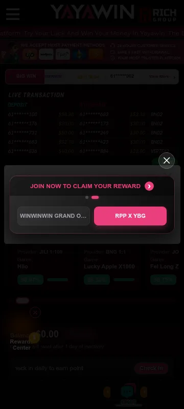 Yayawin Casino mobile platform